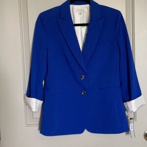 NWT Tahari Olenna structured blazer blue size 8